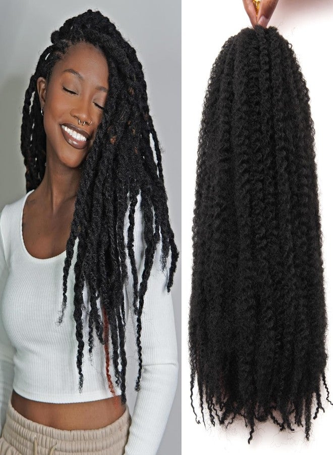 QRHSUKA Marley Twist Braiding Hair 18 Inch Marley Twist Hair 8 Packs Cuban Twist Hair Afro Kinky Crochet Hair Synthetic Marley Hair Extensions (18 Inch(Pack of 8),1B) - Image 1